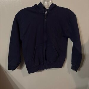 Open Trails Kids Full Zip Hoodie Jacket Navy Blue Cotton Blend Size M (8-10)